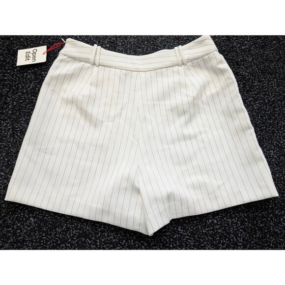 Open Edit Women's Pinstripe The Icon Wrap Front Skort Side Zip White Size S - Picture 3 of 11